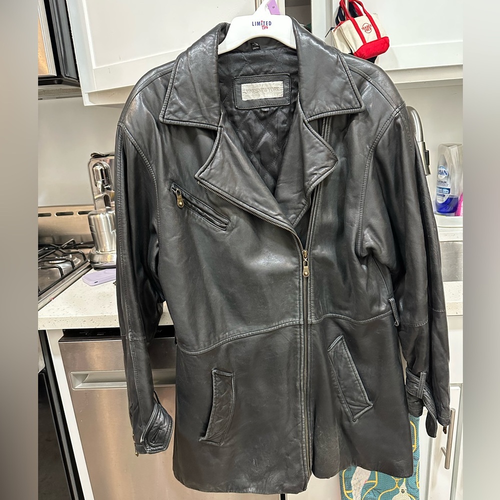 Jones New York Black Leather Jacket